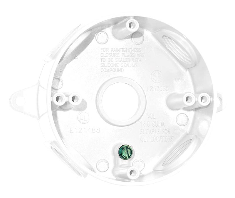 Sigma Engineered Solutions 143854-75WH 3/4-Inch 5 Hole Round Weatherproof Box, White - Image 2